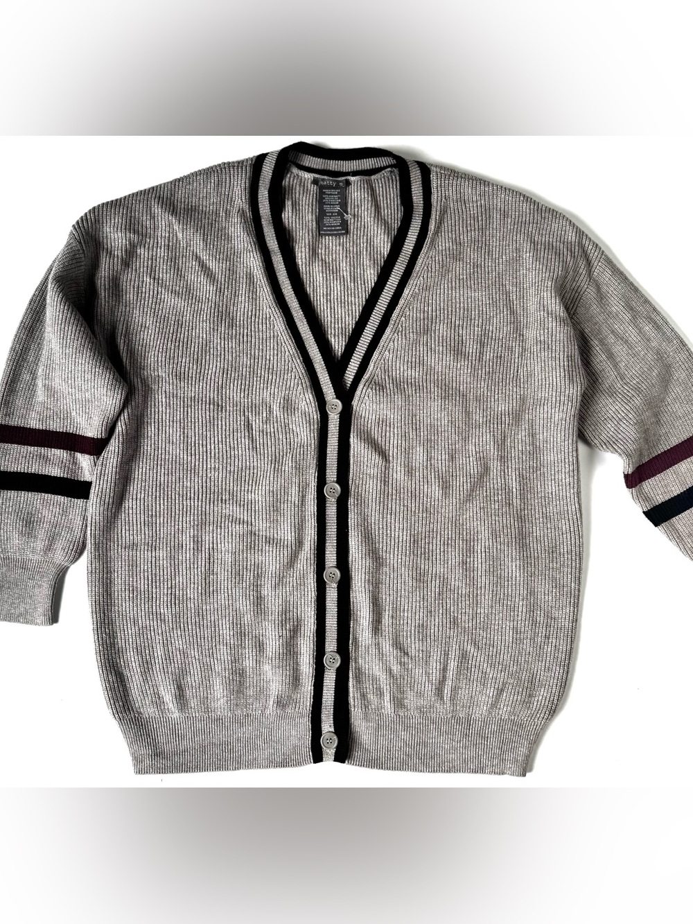 Matty M Gray Button V-Neck Cardigan